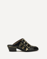 Susan leather Mules - BLACK | Base Blu