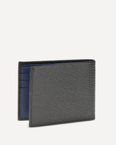 Leather Wallet with monogram - BLACK | Base Blu