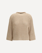 Jumper crafted from Platinum yarn with micro sequins - BEIGE | Base Blu