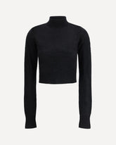 Cashmere cropped Sweater - BLACK | Base Blu