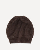 Cashmere Beanie with sequins - BROWN | Base Blu