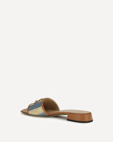 VLogo Signature raffia slide Sandals - MULTICOLOUR | Base Blu