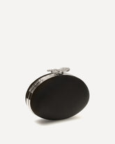 Oval satin Clutch - BLACK | Base Blu