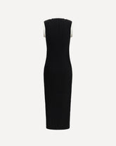 Sleeveless torsade knit long Dress - BLACK | Base Blu