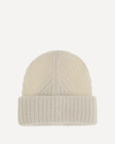 Cappello Beanie in misto lana e alpaca - CREMA  | Base Blu
