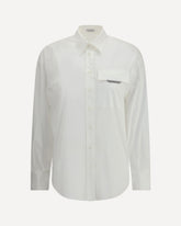 Cotton poplin Shirt - WHITE | Base Blu