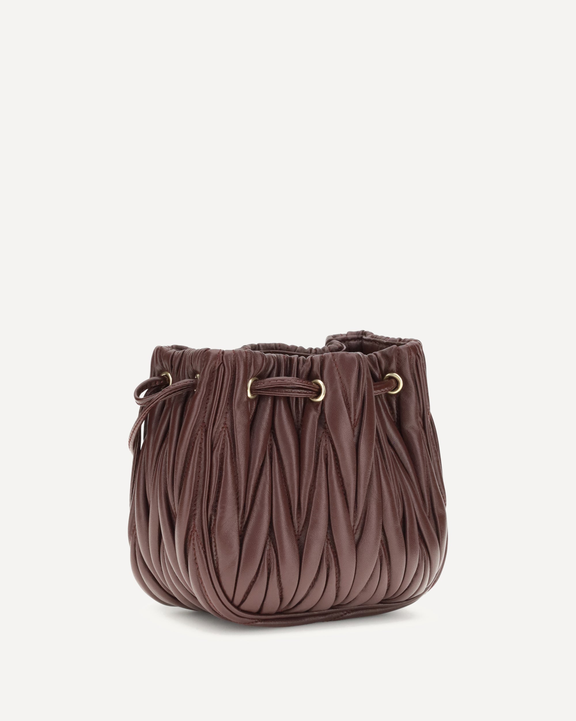 MIU MIU Matelassé nappa leather Pouch BORDEAUX | Base Blu