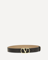 VLogo Signature reversible polished calf leather Belt - BLACK | Base Blu