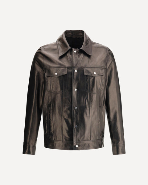 SALVATORE SANTORO Leather Jacket BROWN | Base Blu