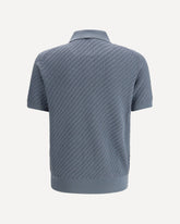 Polo Shirt with woven pattern - LIGHT BLUE | Base Blu