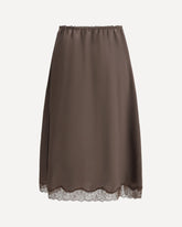 Silk lace petticoat Skirt - BROWN | Base Blu