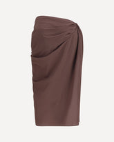 Pareo Skirt in stretch muslin - BROWN | Base Blu