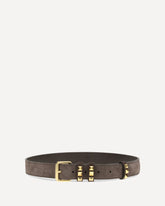 Suede Belt with Rockstuds - BROWN | Base Blu