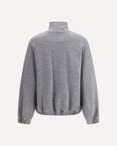 Felpa in doppio jersey di lana e cotone  - GRIGIO | Base Blu