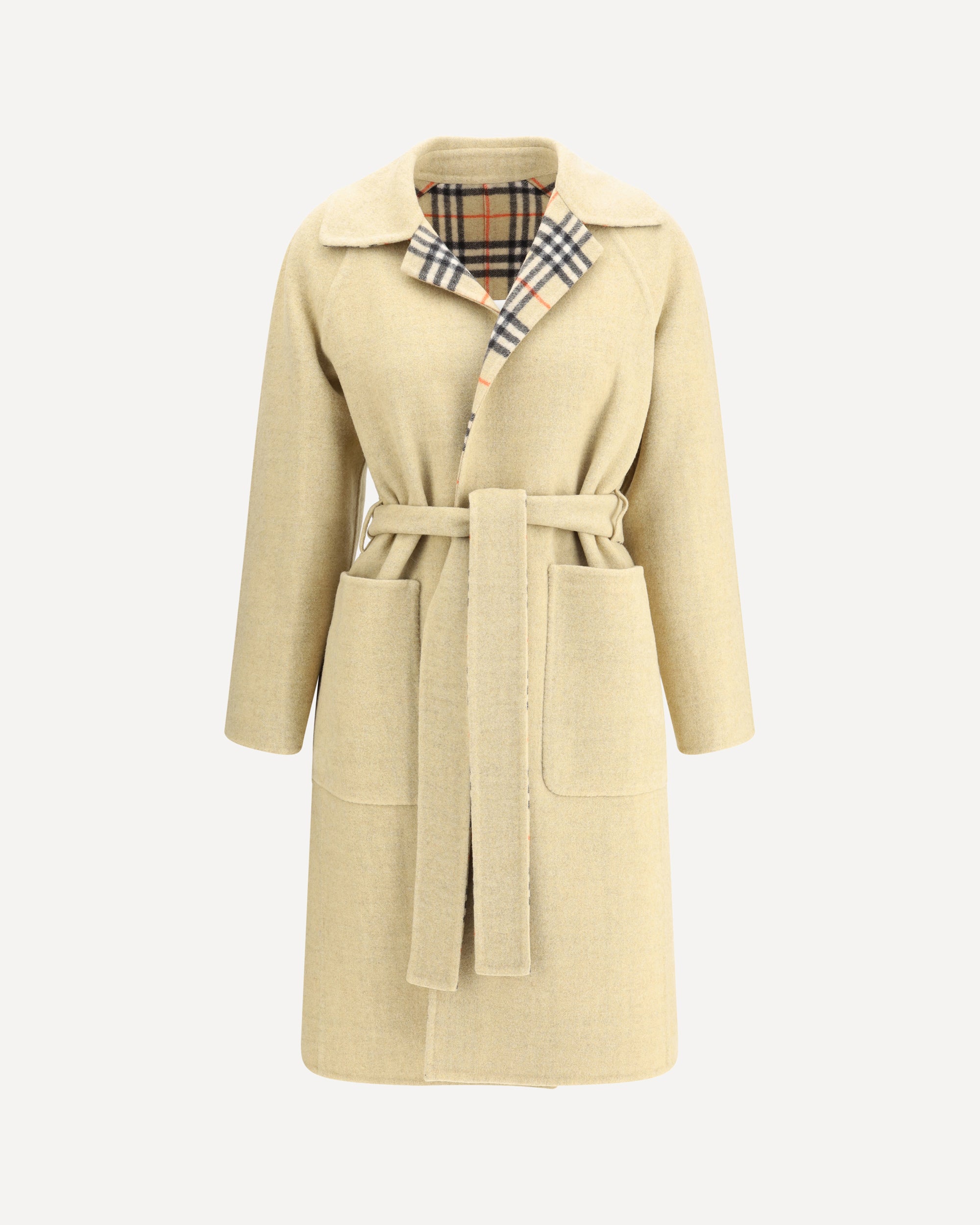 BURBERRY Reversible wool robe Coat BEIGE | Base Blu