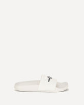 Rubber slides with logo - WHITE | Base Blu