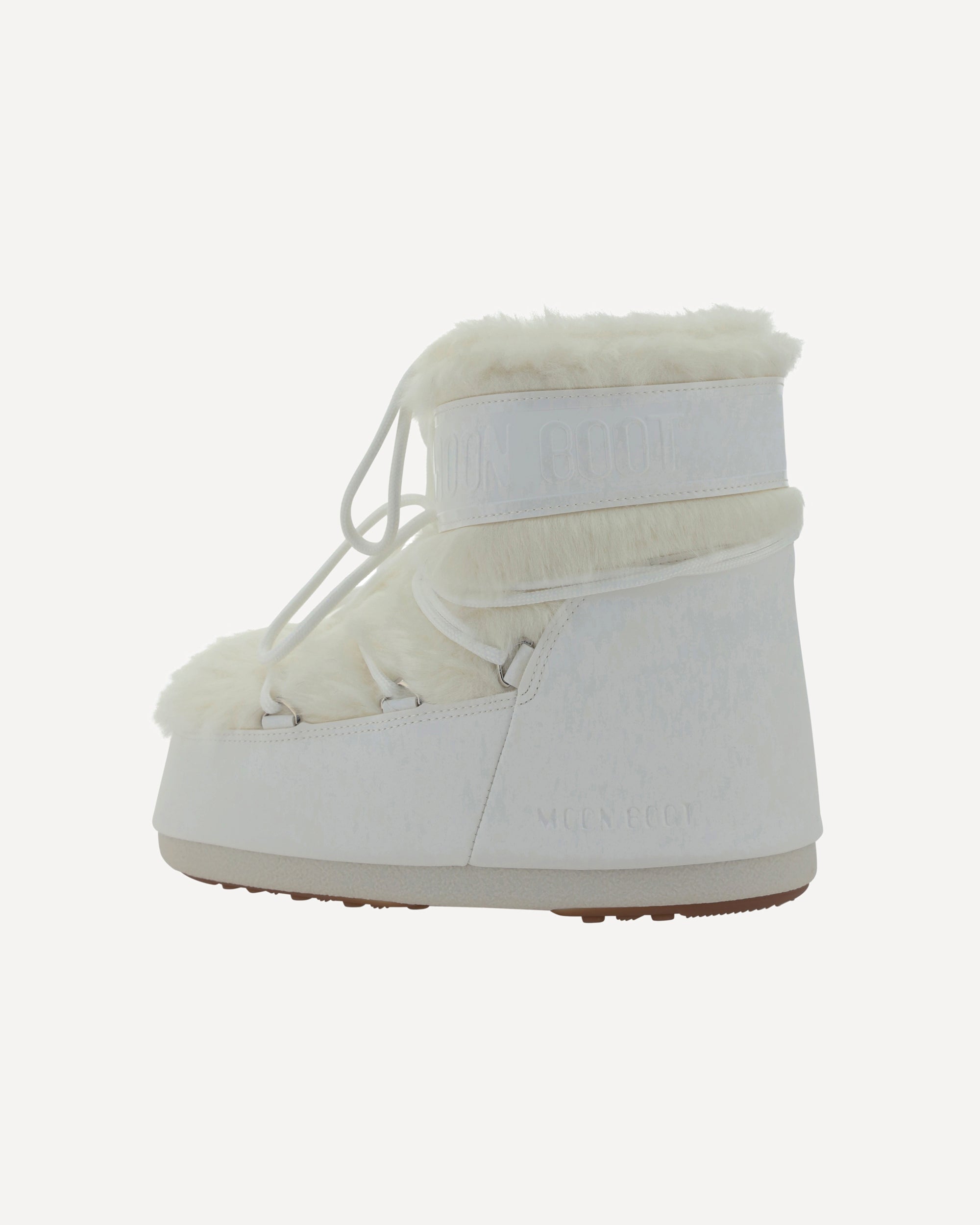 MOON BOOT Icon Low Faux Fur Boots WHITE | Base Blu