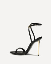 Padlock Pointy Naked heeled Sandals - BLACK | Base Blu