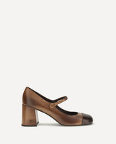 Leather Mary Jane Ballerinas - BROWN | Base Blu