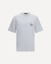 Cotton T-shirt with back print - WHITE | Base Blu