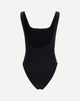 One-piece Swimsuit with Check trim - BLACK | Base Blu