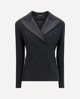 Double-breasted Tuxedo Jacket - BLACK | Base Blu