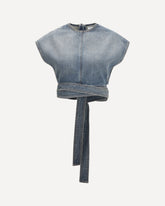 Denim belt Top - BLUE | Base Blu
