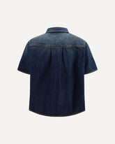 Short sleeve denim Trapeze Shirt - BLUE | Base Blu