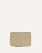 Flat Handle Clutch in raffia - BEIGE | Base Blu