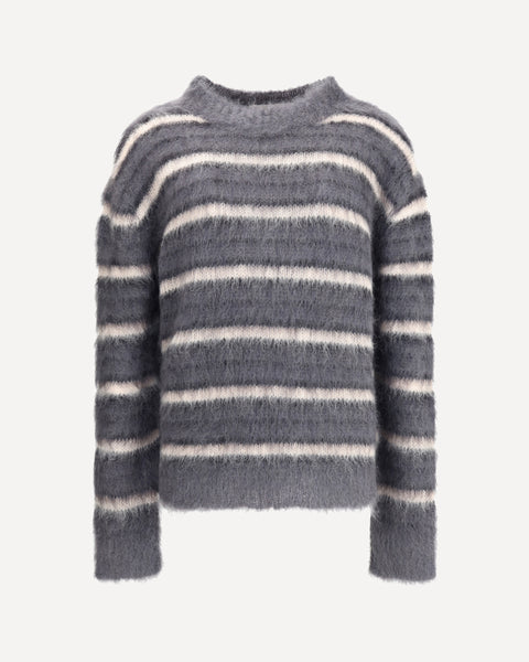 MARNI Striped wool mohair Sweater GREY | Base Blu
