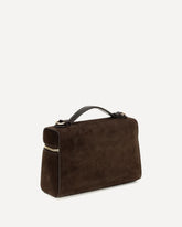 Borsa a Mano Romy Slim in suede - MARRONE | Base Blu