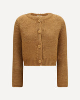 Chunky knit Cardigan with buttons - BROWN | Base Blu