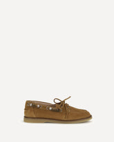 Suede Grace Loafers - BROWN | Base Blu