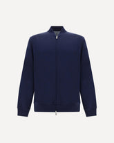Cotton zip Sweatshirt - BLUE | Base Blu