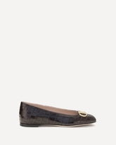 VLogo Signature croc-effect Ballerinas - BROWN | Base Blu