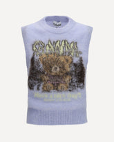 Teddy brushed alpaca Vest - LIGHT BLUE | Base Blu