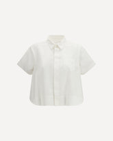 Cropped cotton Shirt - WHITE | Base Blu