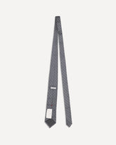 Cravatta in seta con fantasia geometrica - GRIGIO | Base Blu