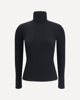 Ribbed long-sleeve T-shirt - BLACK | Base Blu