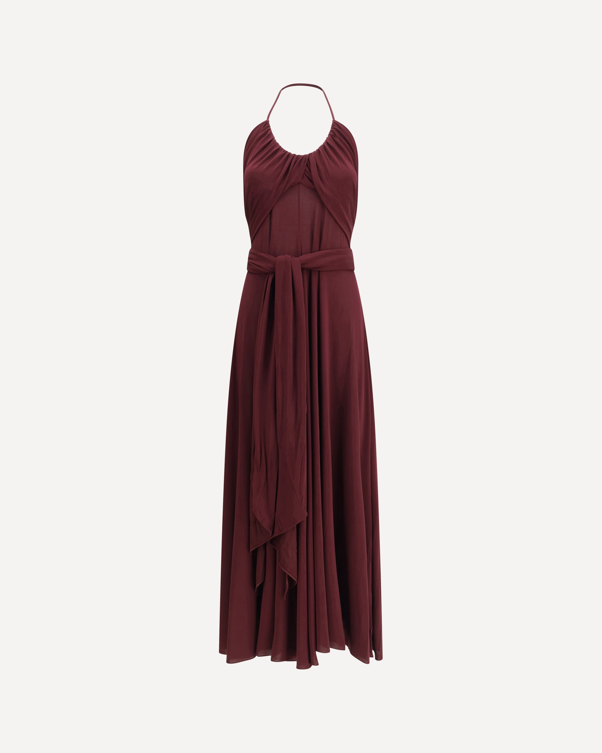 ALAÏA Long crisscross Dress BORDEAUX
