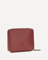 Leather zip-around Wallet - BORDEAUX | Base Blu