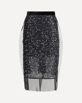 Sequin Embroidery Skirt - BLACK | Base Blu