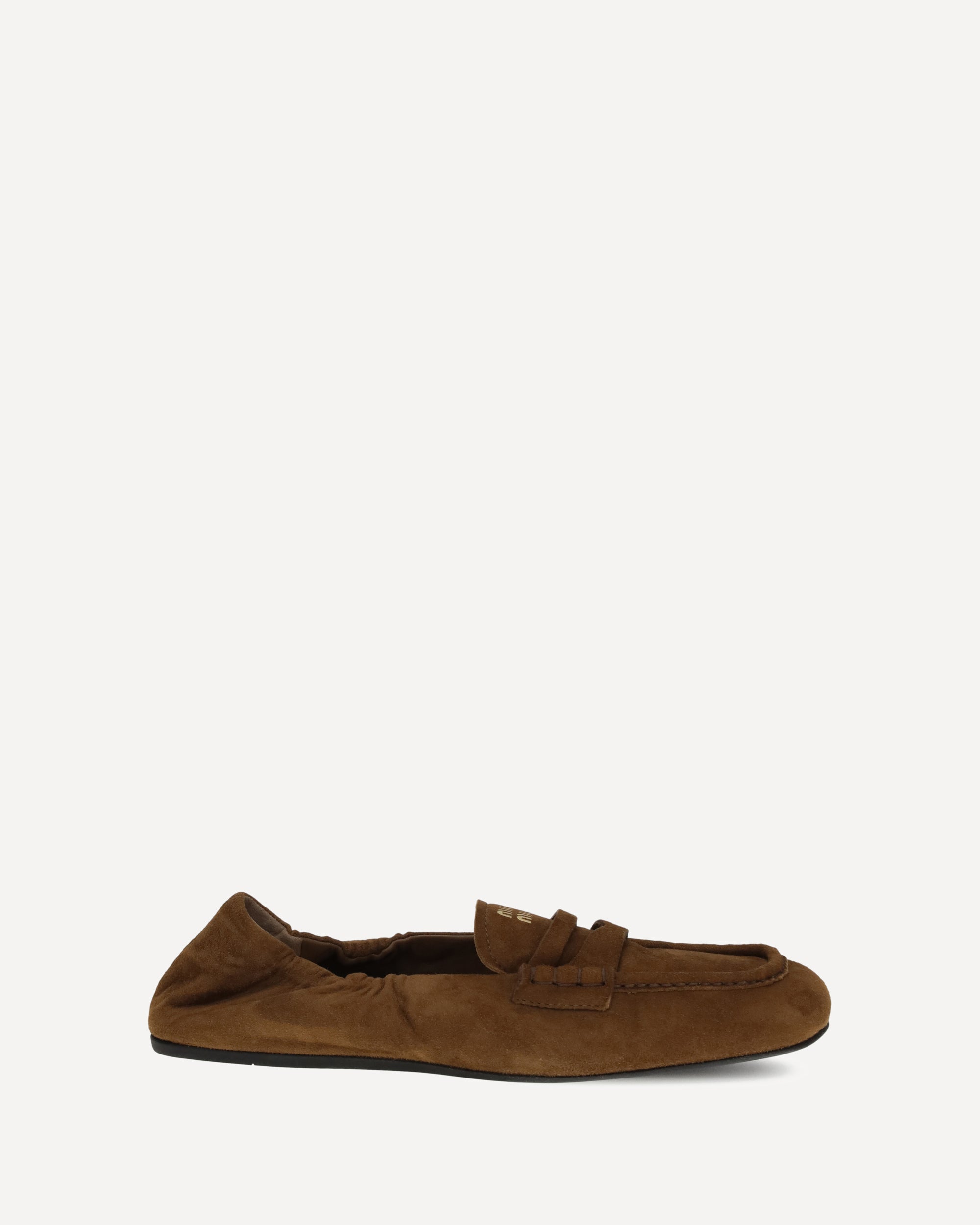 MIU MIU ブラウンレザーミュール ヒール8cm Embellished leather loafers in brown - Miu Miu | Mytheresa