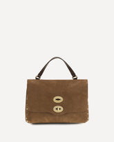 Postina Jones suede Top Handle Bag - BROWN | Base Blu