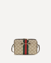 Small Horsebit Web Camera Bag Shoulder Bag - BEIGE | Base Blu