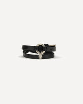 Skull Ring Double Wrap Bracelet - BLACK | Base Blu