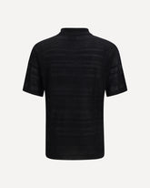 Lightweight jacquard Polo - BLACK | Base Blu