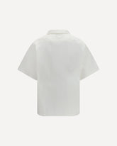 Oversized wave print Shirt - WHITE | Base Blu