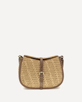 Raffia crochet Pony Shoulder Bag - BEIGE | Base Blu