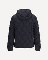 Doversgreen nylon Down Jacket with Check stitching - BLACK | Base Blu